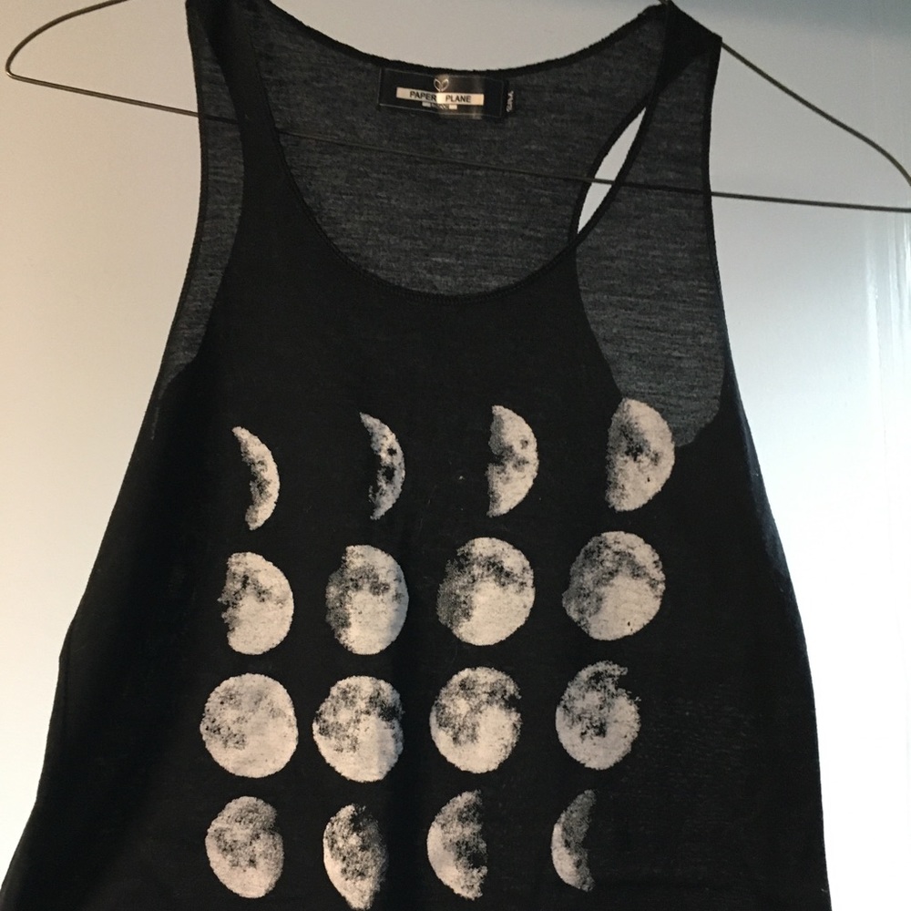 Paper Plane Muscle tank, grey, phases of the moon 🌙, small